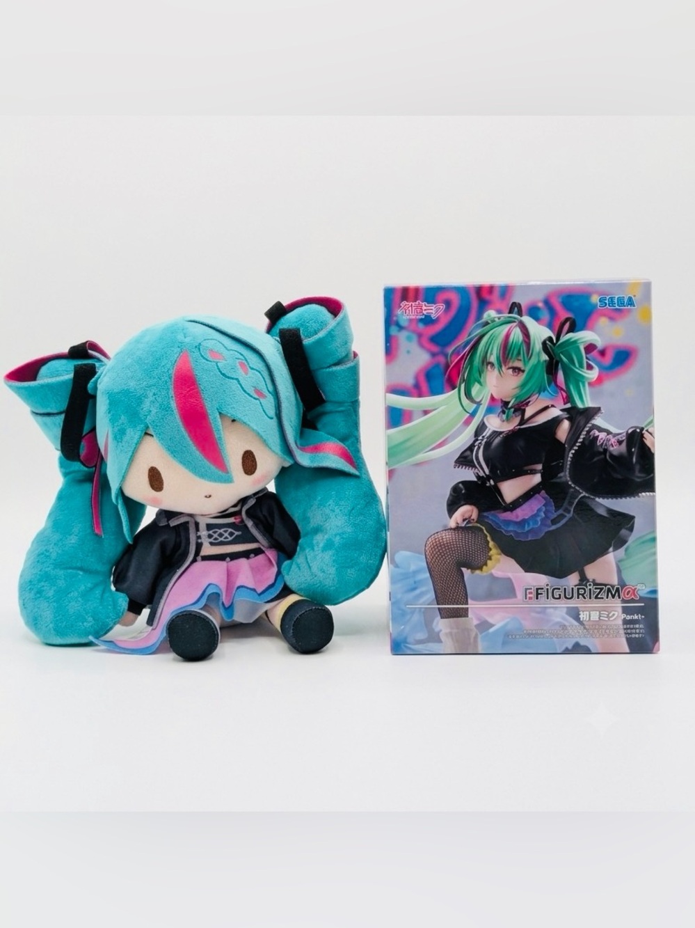 Sega Hatsune Miku Punk Ver. Fuwapuchi 10" Plush and Figure